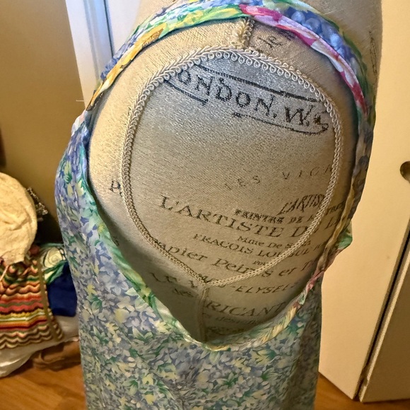 Floral Slip Dress in blue, Green & Yellow - Picture 3 of 5